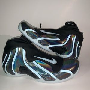 Nike Air Flightposite Shoes Black Topaz Mist